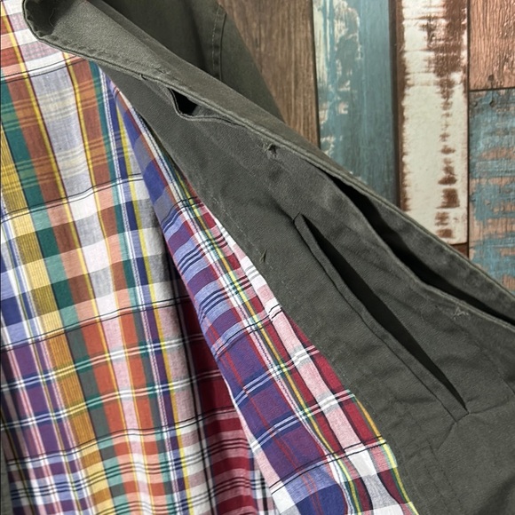 Men's army green & plaid Green Coat - Picture 8 of 16